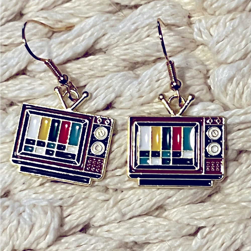 Retro Television Set Earrings